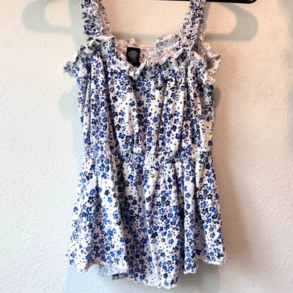 Womens Wrangler Retro Sleeveless Smocked Square Neck Blouse Small